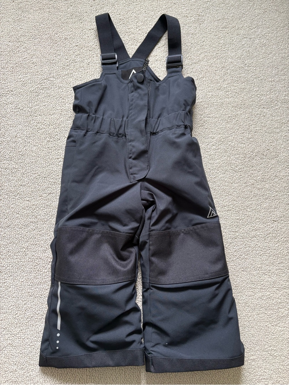 Kids Black Insulated Snow Bib Overalls